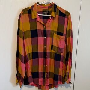 Style & Co. Multicolor Plaid Blouse